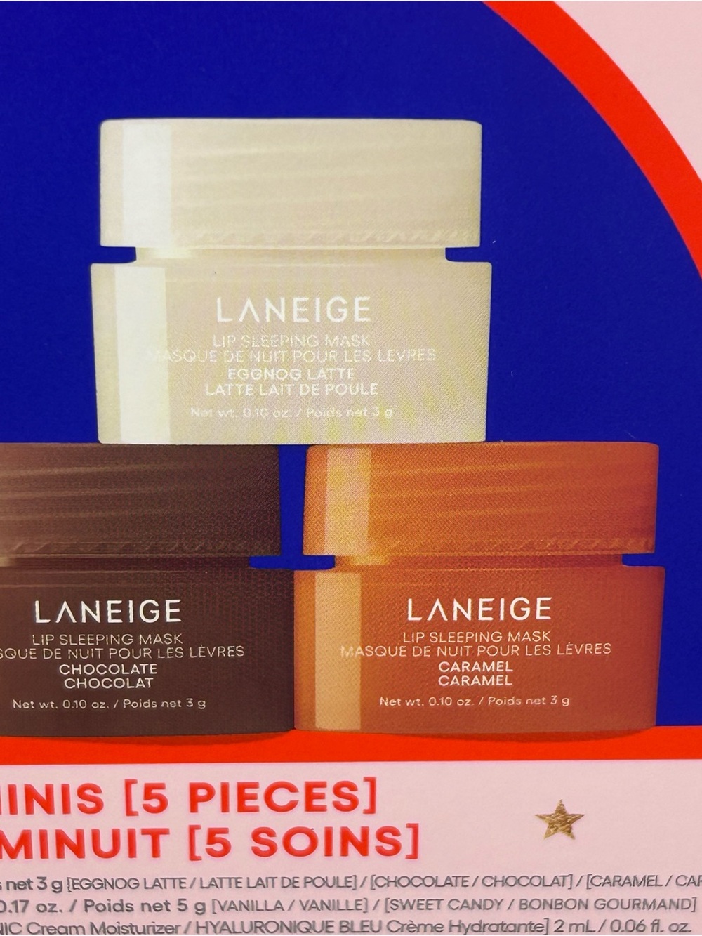 LANEIGE Midnight Minis 5 Pc Lip Mask & Balm Eggnog Vanilla Caramel Candy SEALED - Picture 3 of 7